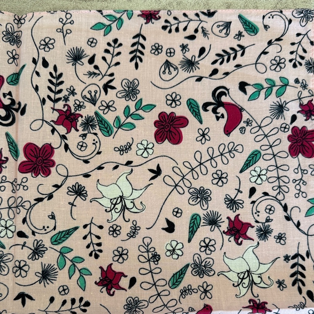 Disney Princess Floral Scarf - Pink and Black vintage handkerchief - Picture 5 of 8